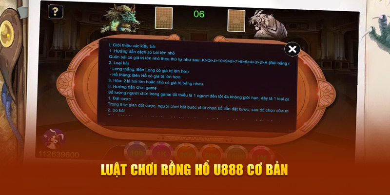 Luật chơi Rồng Hổ U888 cơ bản